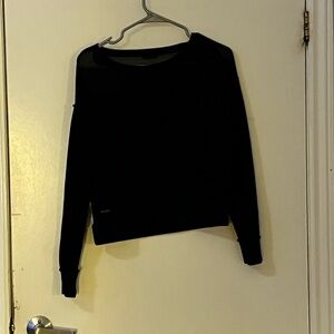 Black long sleeve top with lace